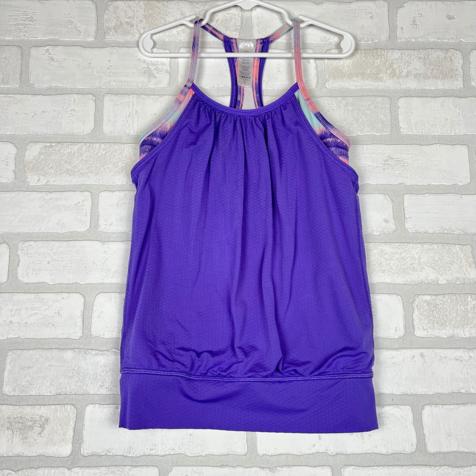 Ivivva Girls Purple Racerback Tank Top With Built-In Bra Size 8 Ig1347c